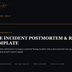 Incident Postmortem & RCA Template